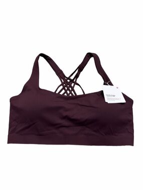 NWT Lululemon FlexyFlex Yoga Bra *Light Support, D-DDD Cups Black Plum Size L/XL